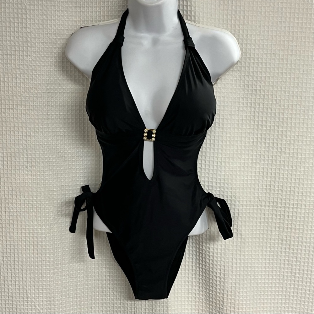 Elegant Black One-Piece Swimsuit